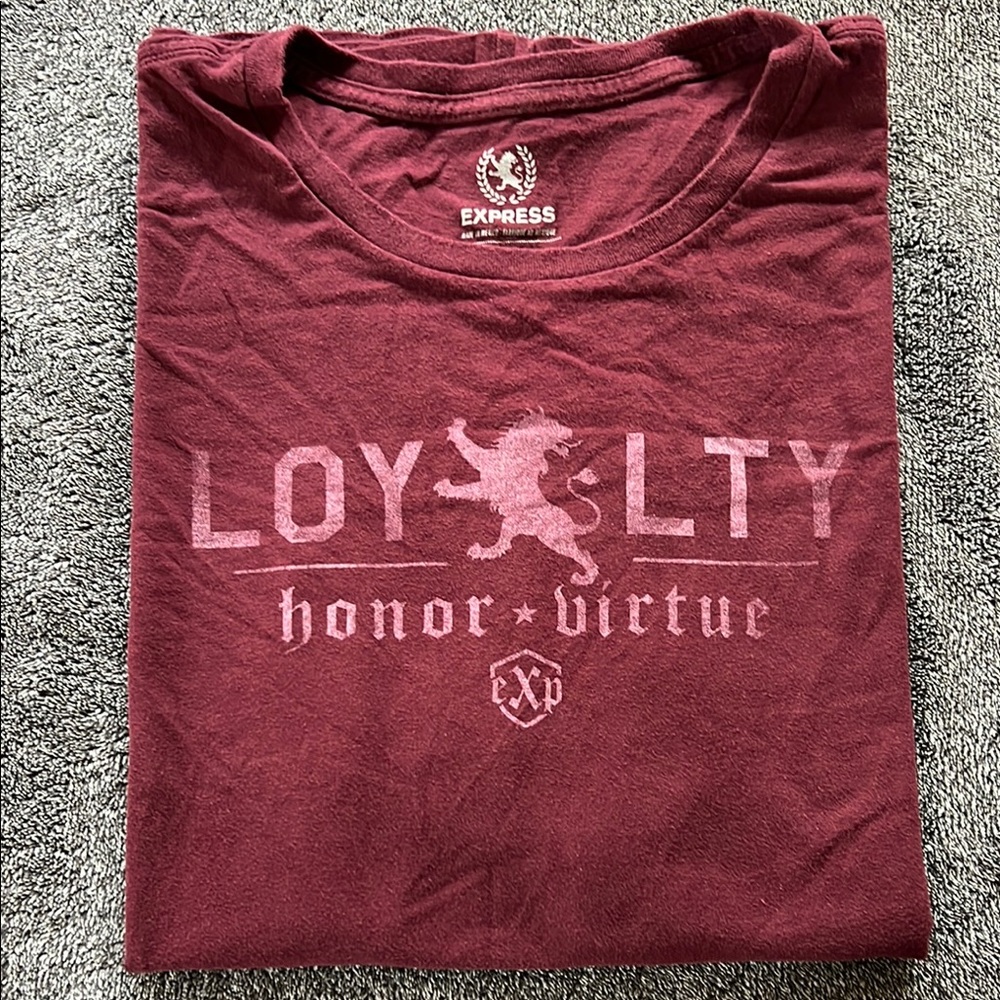 Express Red Short Sleeve Tee Loyalty Design
